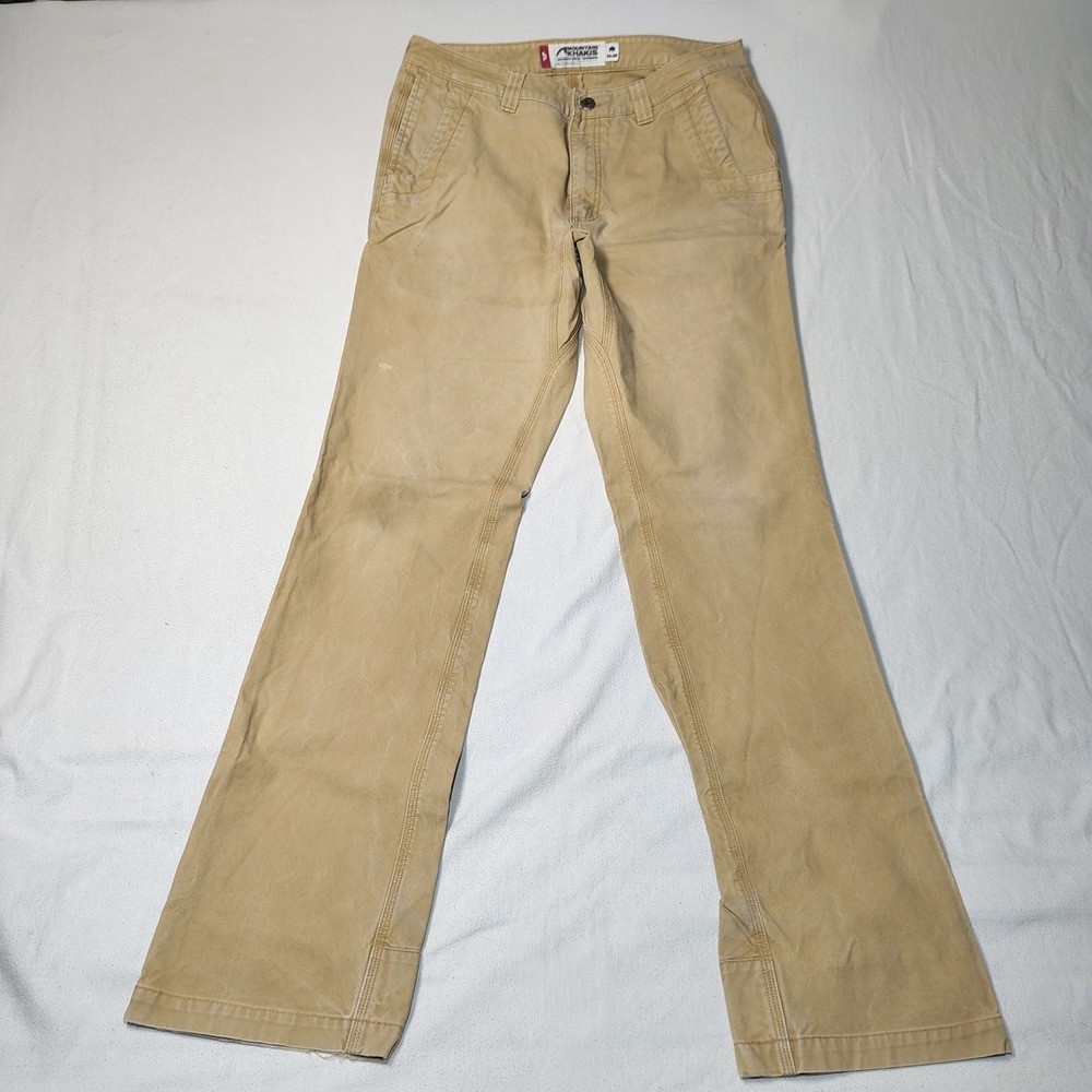 Mountain Khakis Mens Original Mountain Pants 34x36 Tan Cotton Slim Fit Outdoor